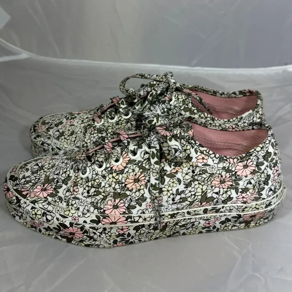 Vans Authentic Floral Print Canvas Sneakers Women's 6 Men's 4.5 EU 36.5